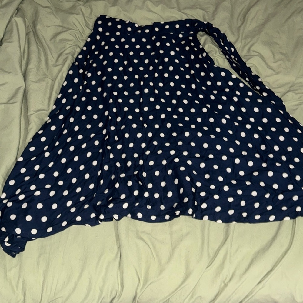 Porridge size small blue with white polka dots skirt